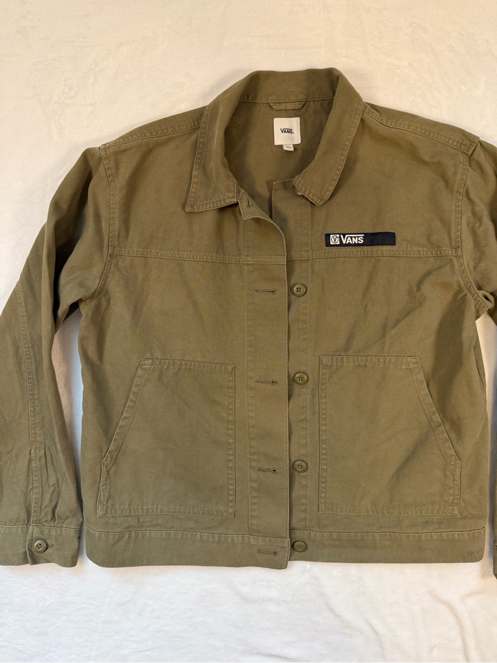 Vans Olive Green Canvas Work Jacket with Patch